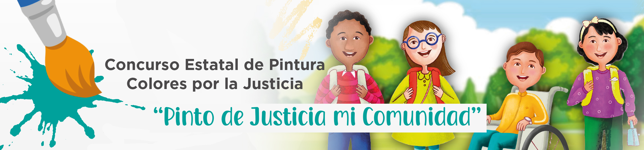 Banner de la convocatoria del concurso de pintura "Pinto de Justicia mi Comunidad"
