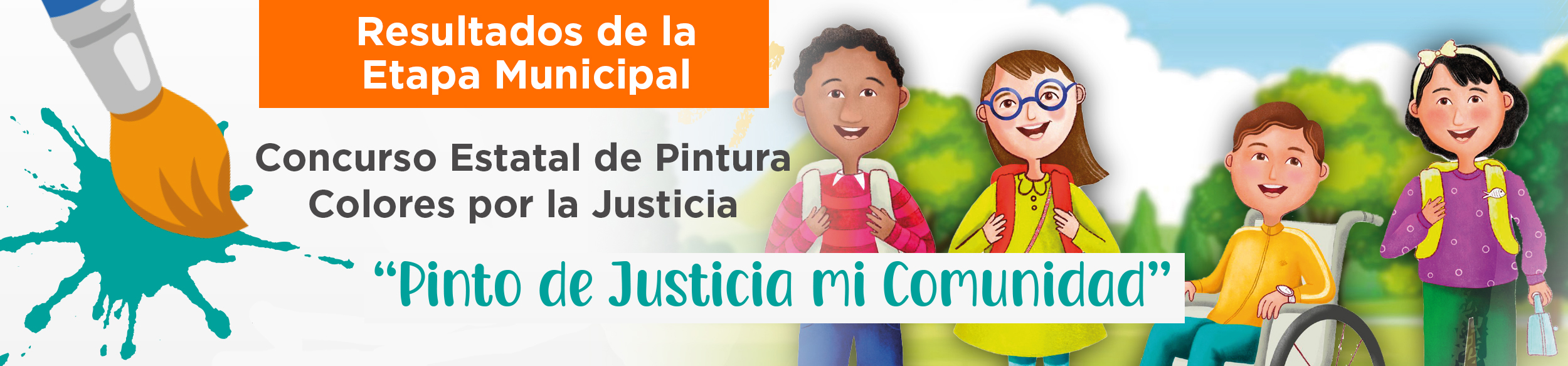 Banner de la convocatoria del concurso de pintura "Pinto de Justicia mi Comunidad"